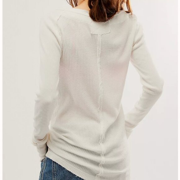 Care Free People FP Honey B Crew Neck White (Sz S) - Picture 2 of 6